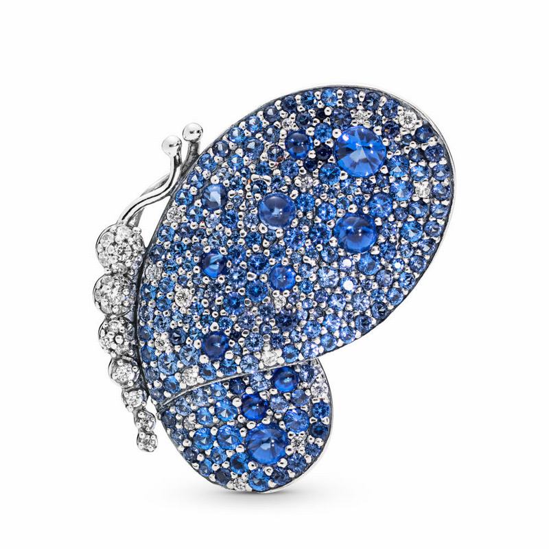 Pandora Dazzling Blue Butterfly Pendant Clearance NZ, Sterling Silver (350846-VRW)